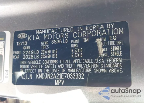 2014 Kia Soul from USA, damaged, VIN KNDJN2A21E7033332